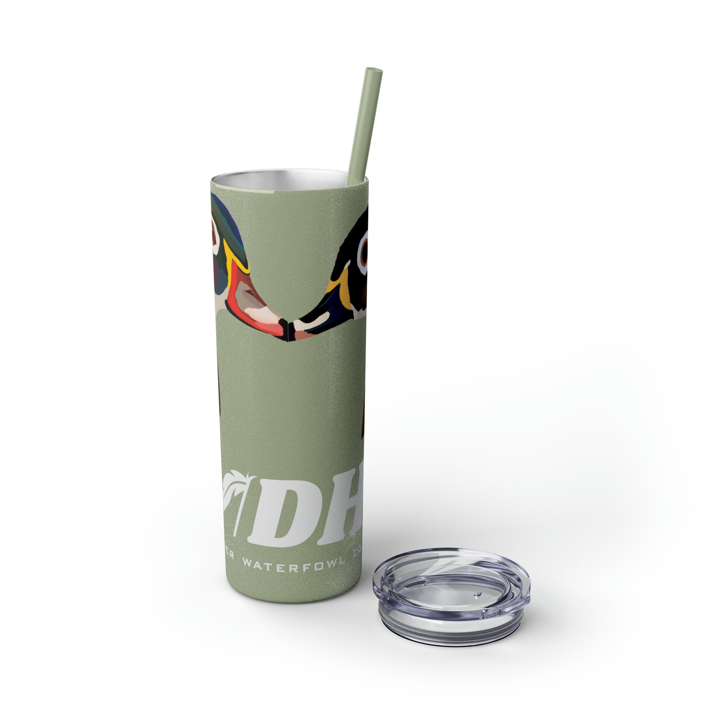 Woodie Drake & Hen Skinny Tumbler with Straw (Multiple Colors)