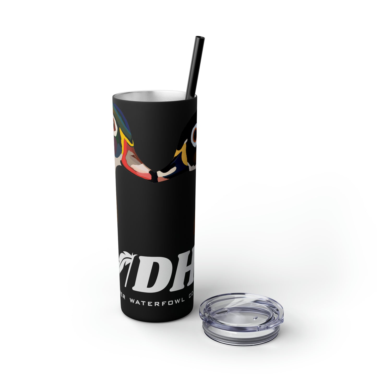 Woodie Drake & Hen Skinny Tumbler with Straw (Multiple Colors)