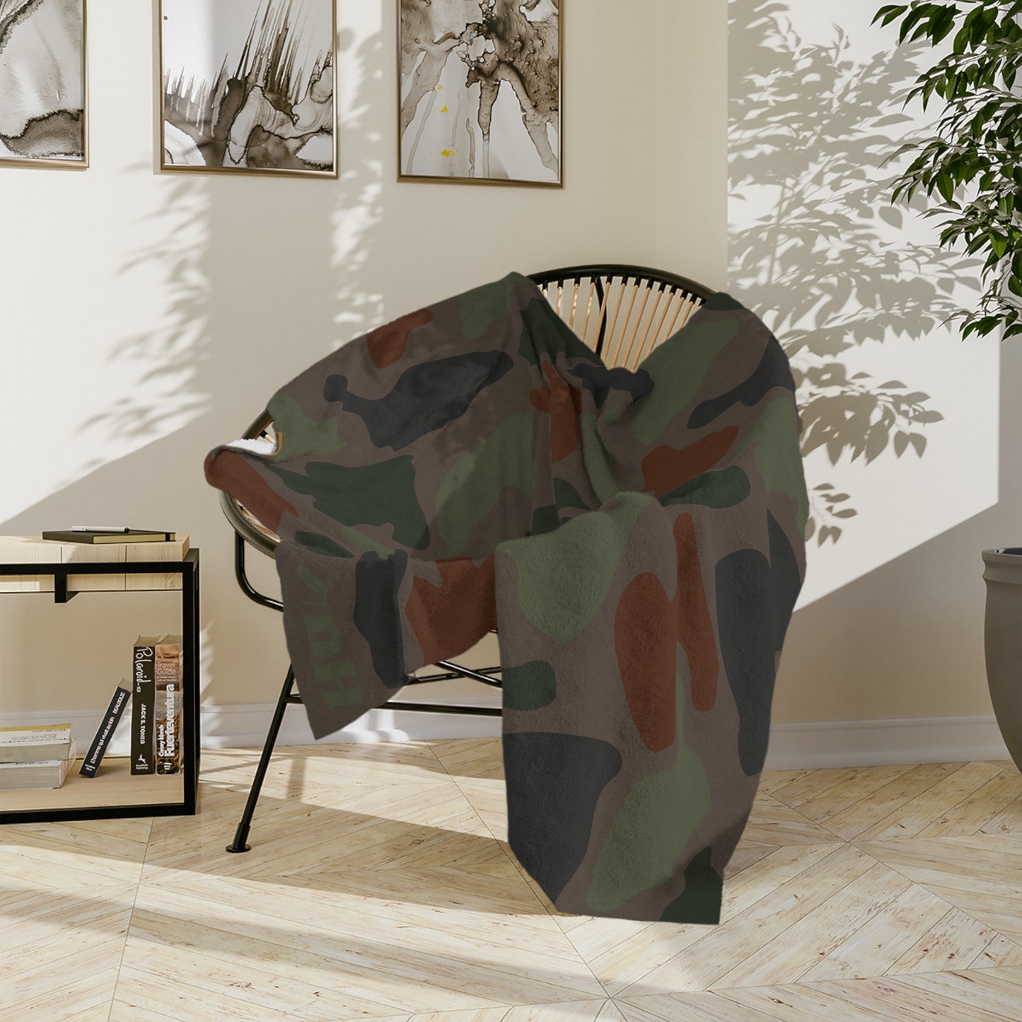 Old School Camo Fleece Blanket in Spruce 60"x50"