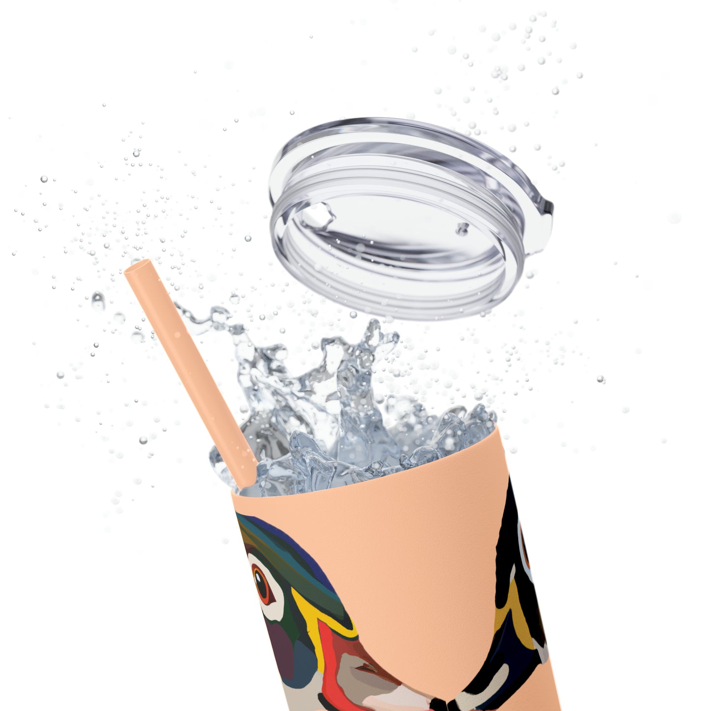 Woodie Drake & Hen Skinny Tumbler with Straw (Multiple Colors)