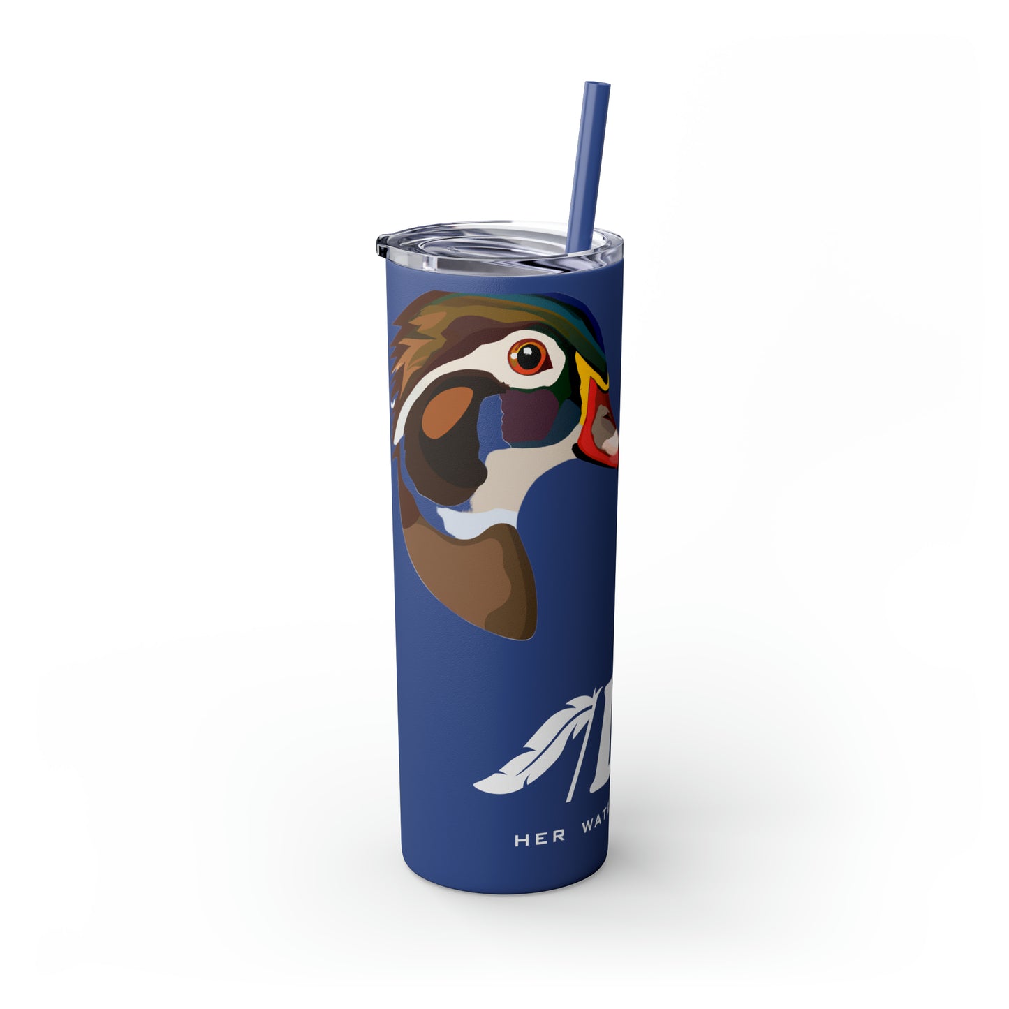 Woodie Drake & Hen Skinny Tumbler with Straw (Multiple Colors)