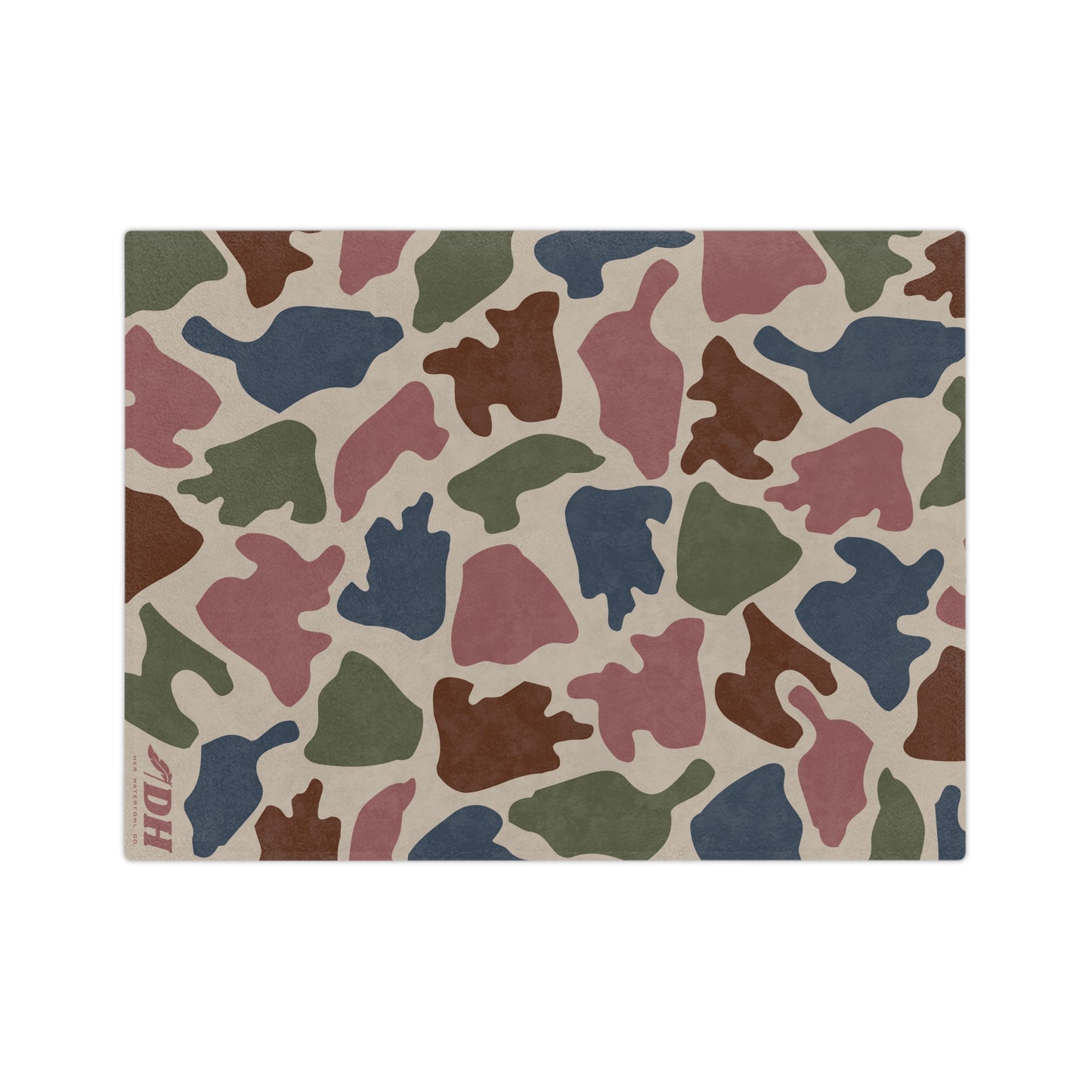 Old School Camo Fleece Blanket in Coastal 80"x60"