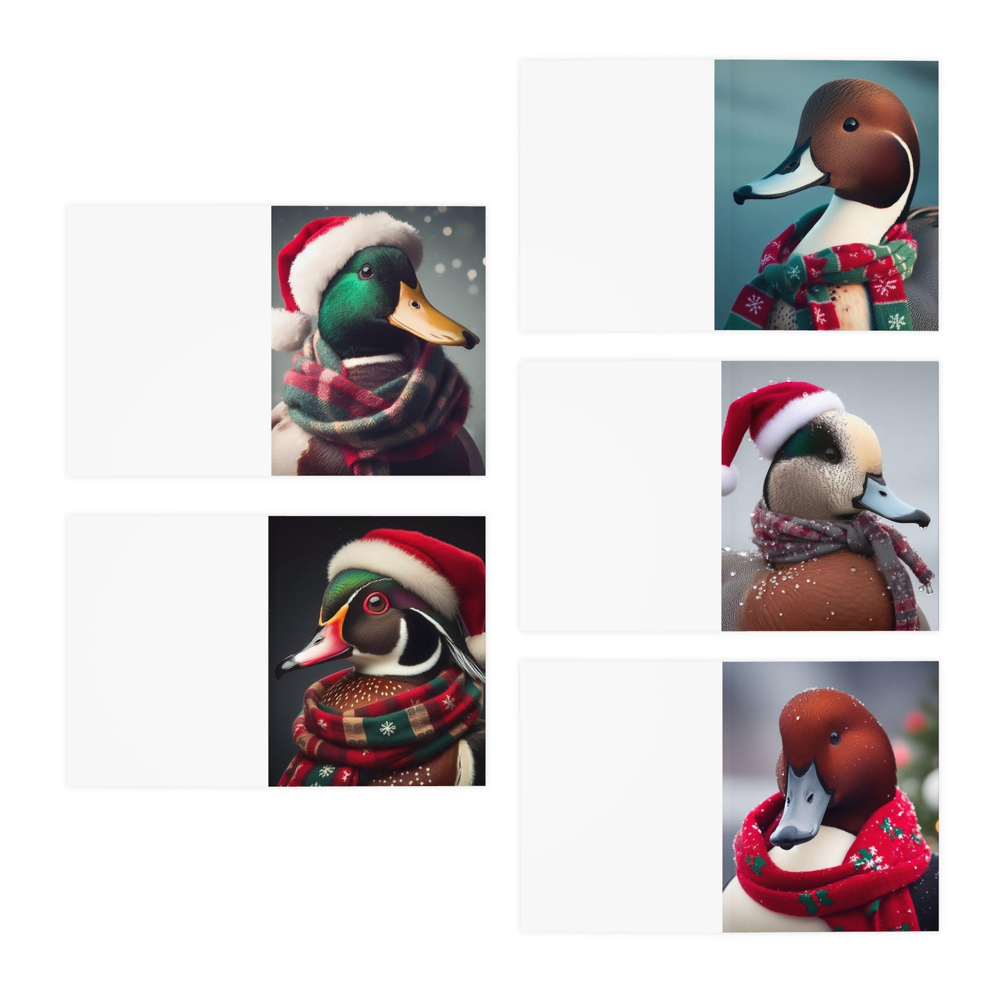 Duck Christmas Card 5-Pack (Blank Inside)