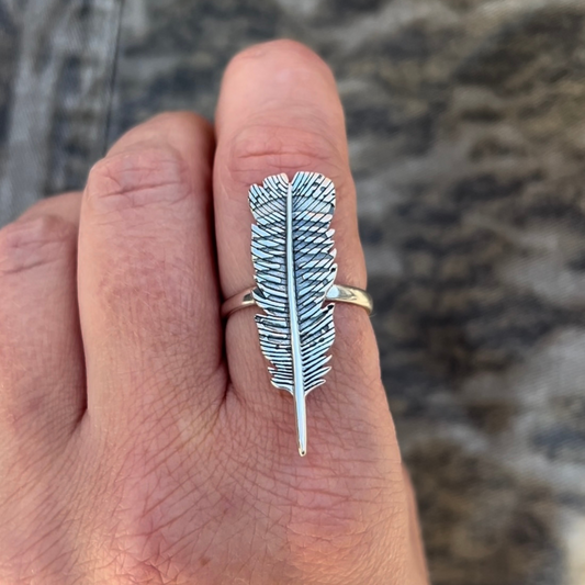 DH Turkey Feather Ring (18K Gold, Sterling Silver or Rose Gold)