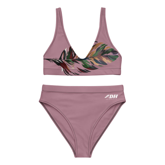DH Camo Feather Bikini Set in Mauve