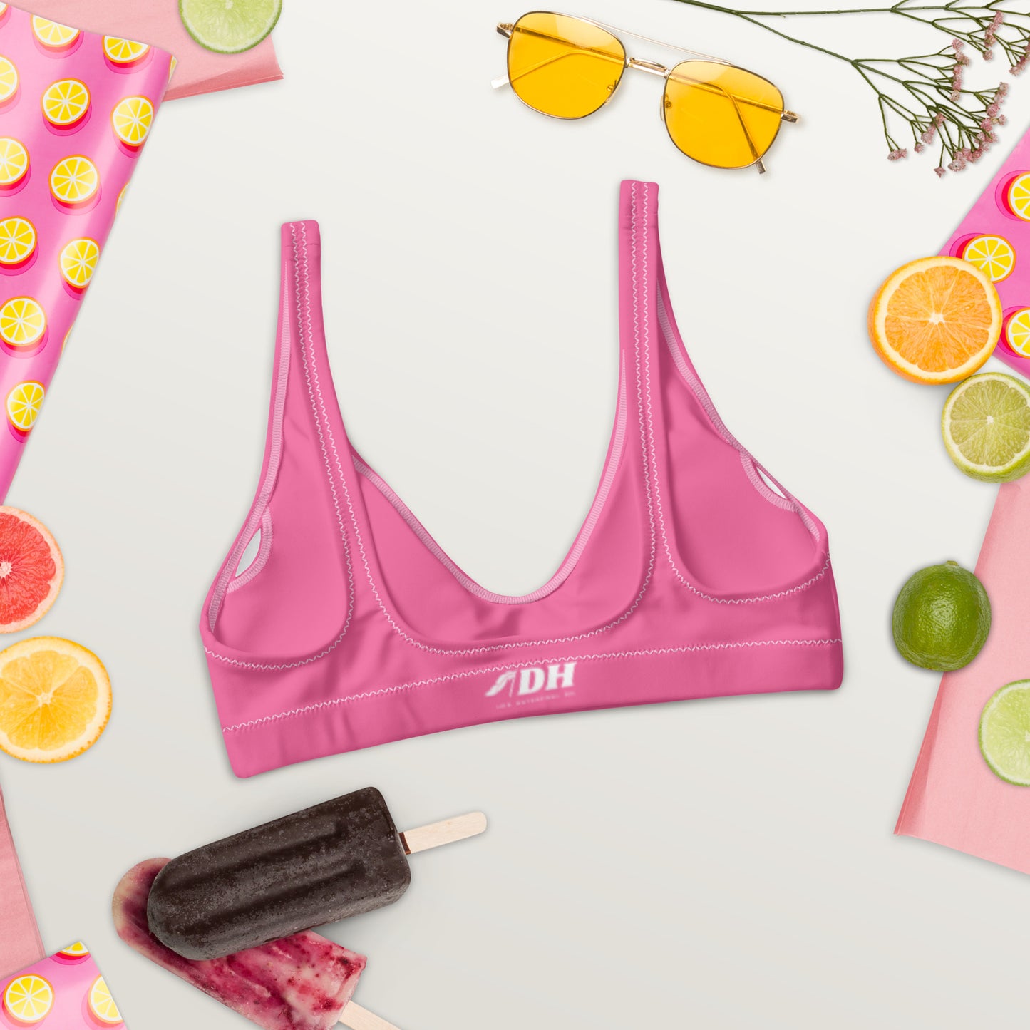 DH Smoked 'Em Bikini Top in Rose