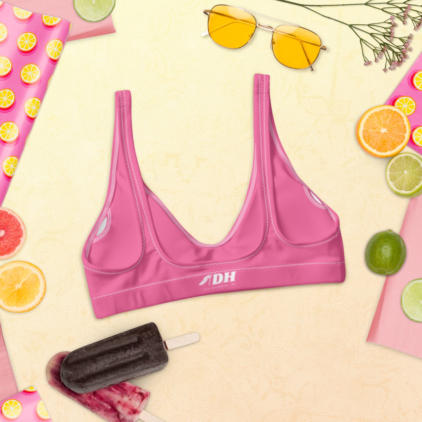 DH Smoked 'Em Bikini Top in Rose