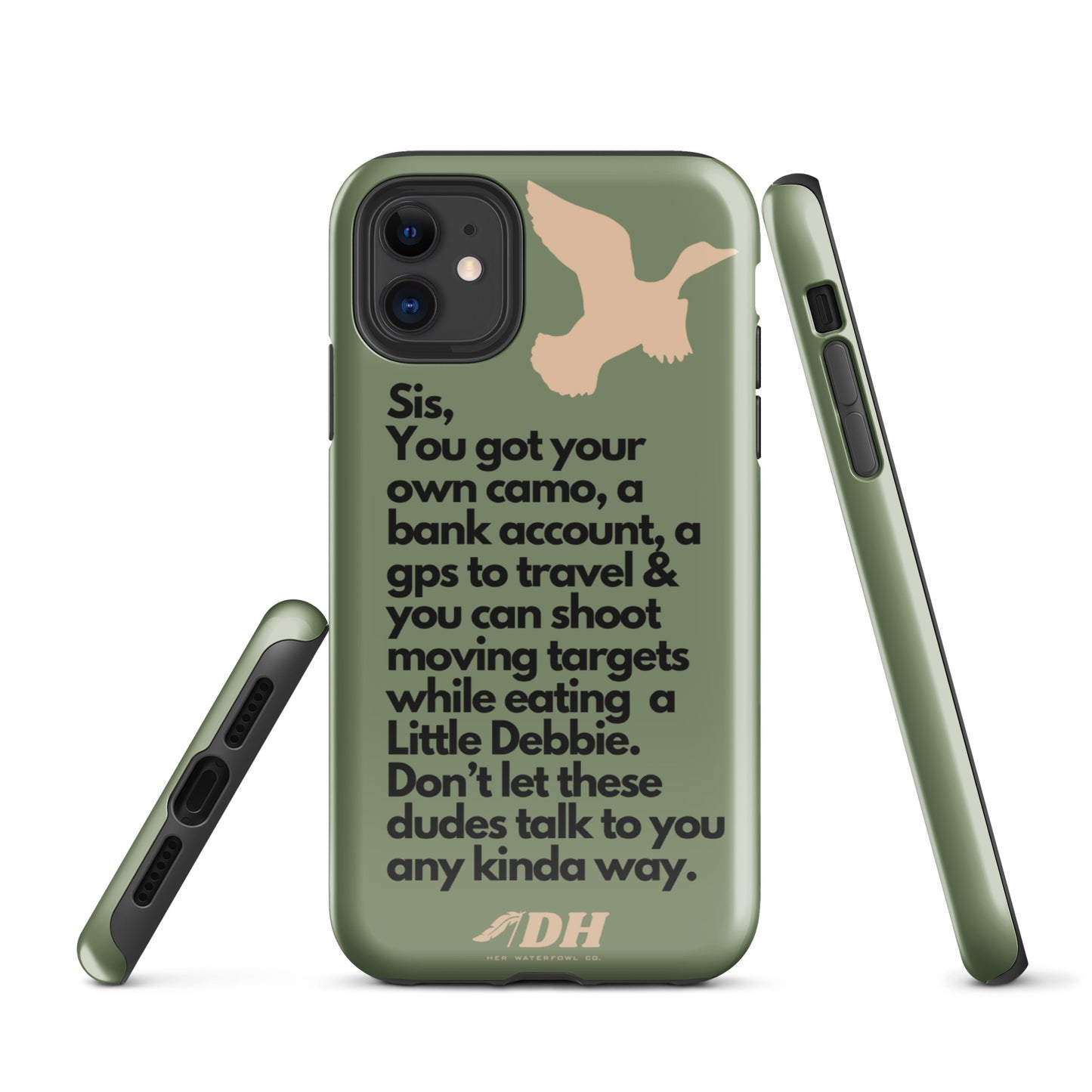 DH HEY SIS Tough Case for iPhone® in Light Olive