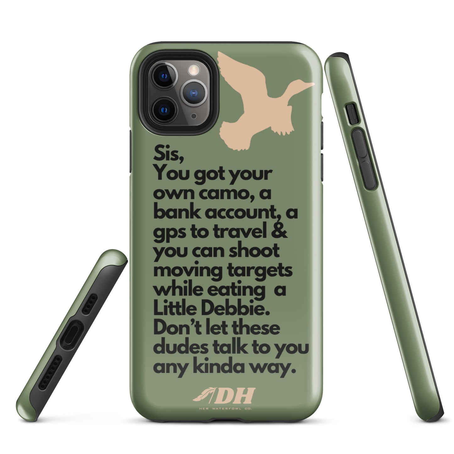 DH HEY SIS Tough Case for iPhone® in Light Olive