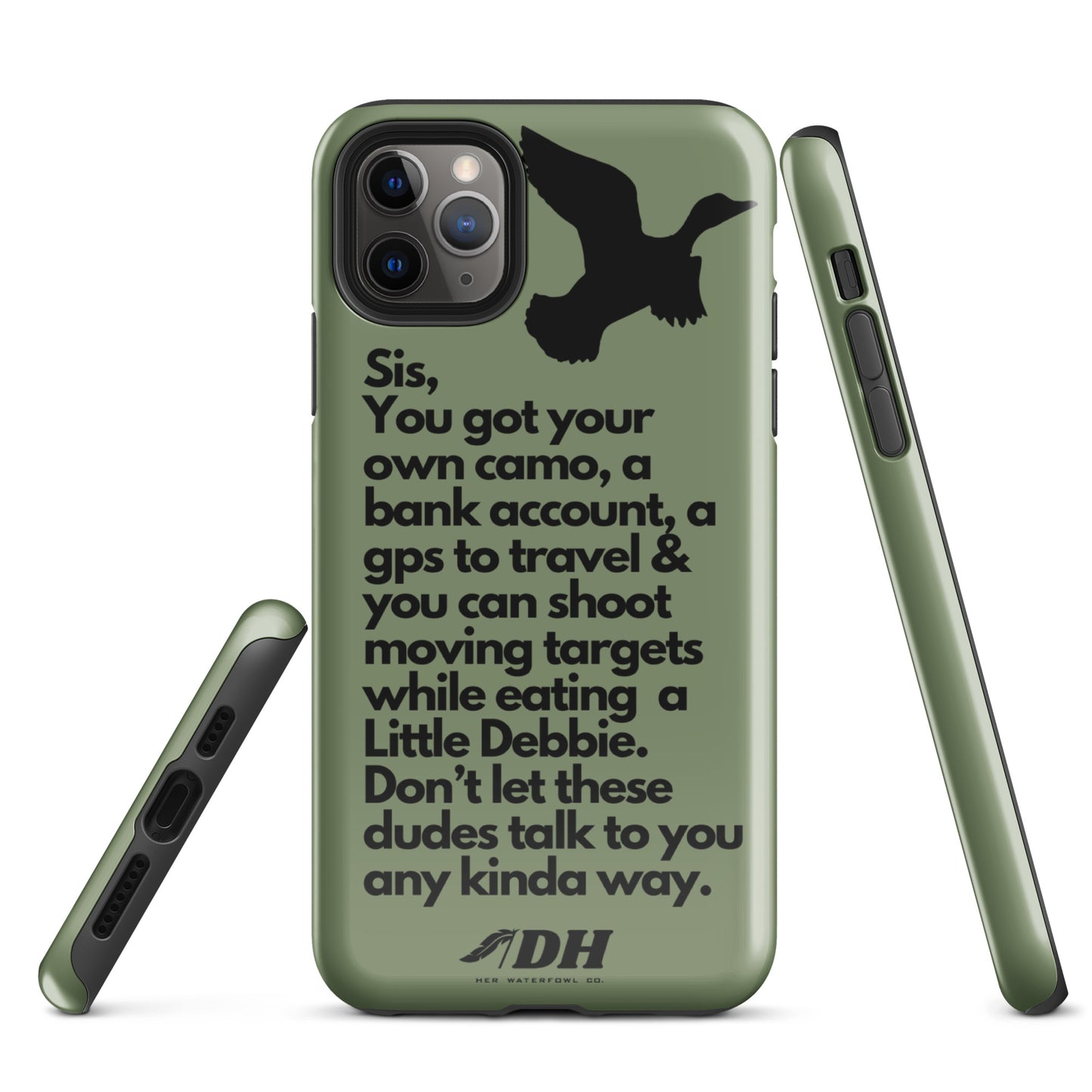 DH HEY SIS Tough Case for iPhone® in Olive/Black